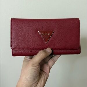 Guess Red Wallet with Triangular Emblem